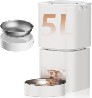 5L/21 Cups Automatic Cat Feeder, Ti...