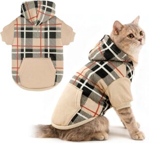 EXPAWLORER Plaid Cat Hoodie –...