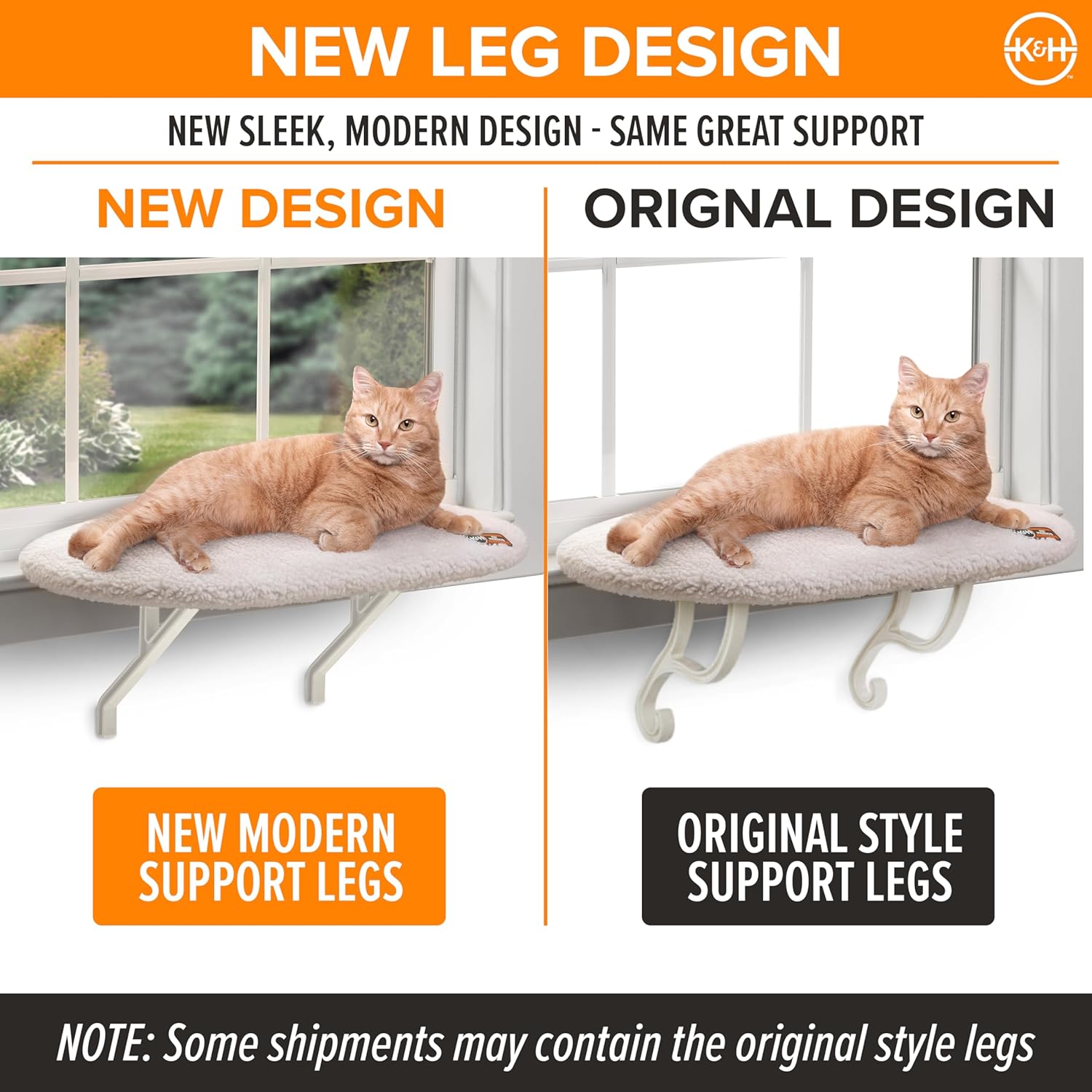 K&H Pet Products Kitty Sill Cat Window Perch for Large Cats, Orthopedic Window Hammock Bed Holds 40LBS, Washable Cover, Kitty Windowsill Bed Seat for Indoors - Cream Fleece, Unheated, 14 X 24in - Image 3